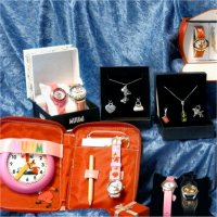 Different types of watches, jewelry, and gift products for children