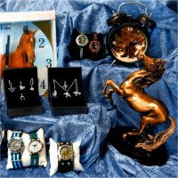 Different types of horse and/or nature themed watches, jewelry, and gift products for children
