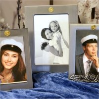 Three graduation-themed photo frames