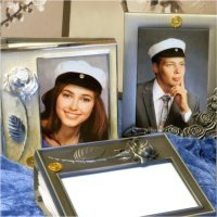 Two pairs of graduation-themed photo frames and photo albums