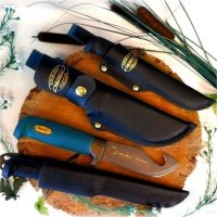 Four different types of knives and their cases